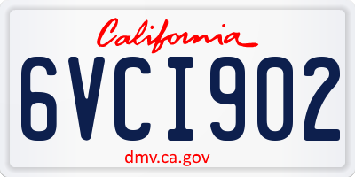 CA license plate 6VCI902