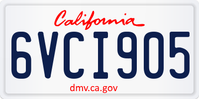 CA license plate 6VCI905