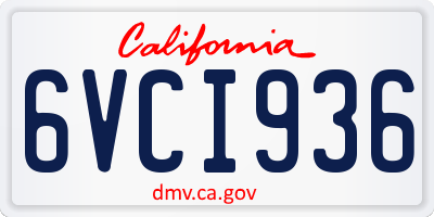 CA license plate 6VCI936