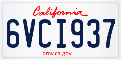 CA license plate 6VCI937