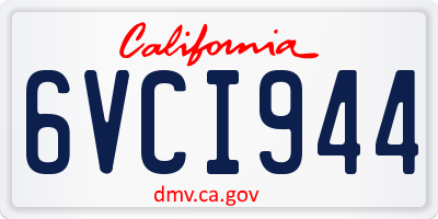 CA license plate 6VCI944