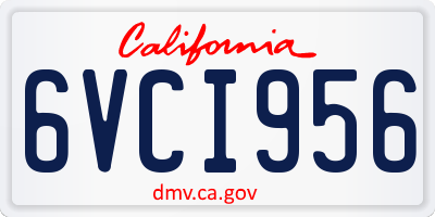 CA license plate 6VCI956