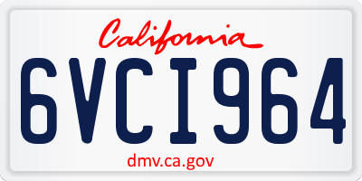 CA license plate 6VCI964