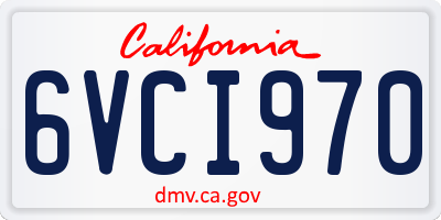 CA license plate 6VCI970