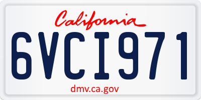 CA license plate 6VCI971