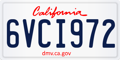 CA license plate 6VCI972