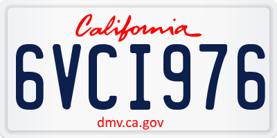CA license plate 6VCI976
