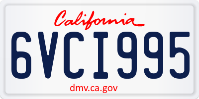 CA license plate 6VCI995