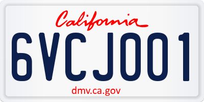 CA license plate 6VCJ001