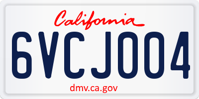 CA license plate 6VCJ004
