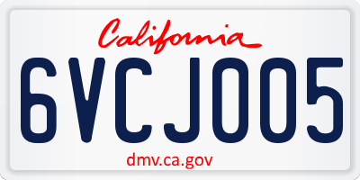CA license plate 6VCJ005