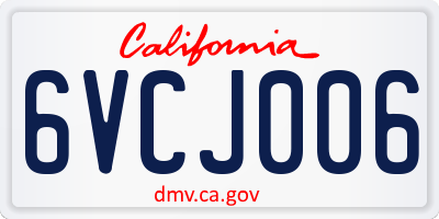 CA license plate 6VCJ006