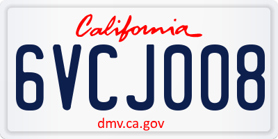 CA license plate 6VCJ008