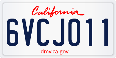 CA license plate 6VCJ011