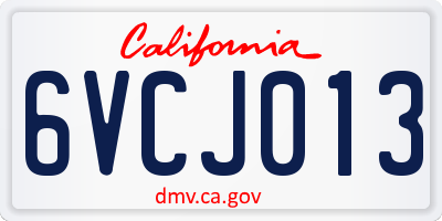 CA license plate 6VCJ013
