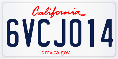 CA license plate 6VCJ014
