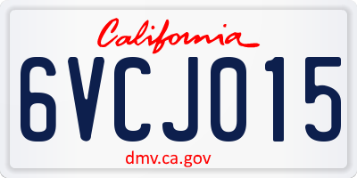 CA license plate 6VCJ015