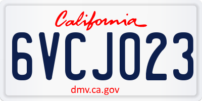 CA license plate 6VCJ023