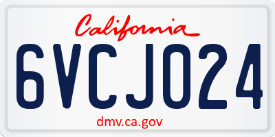 CA license plate 6VCJ024