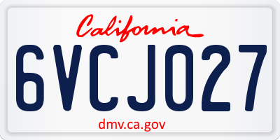 CA license plate 6VCJ027