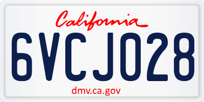 CA license plate 6VCJ028