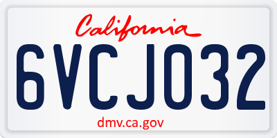 CA license plate 6VCJ032