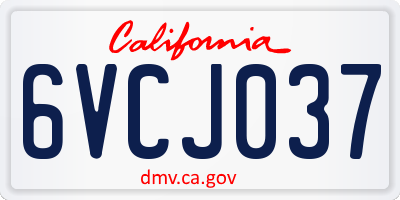 CA license plate 6VCJ037