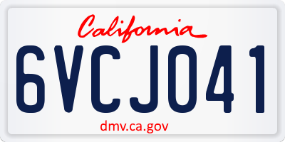 CA license plate 6VCJ041
