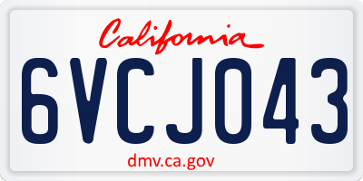 CA license plate 6VCJ043