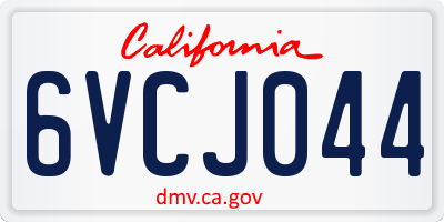 CA license plate 6VCJ044