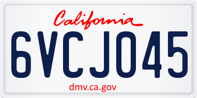 CA license plate 6VCJ045
