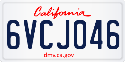 CA license plate 6VCJ046
