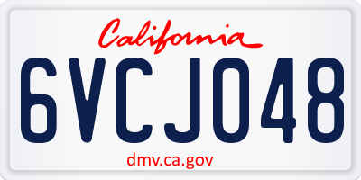 CA license plate 6VCJ048