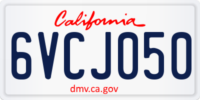 CA license plate 6VCJ050