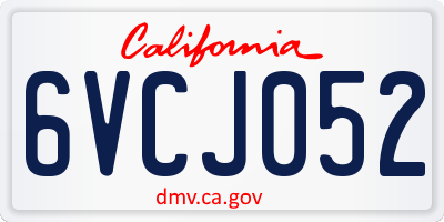 CA license plate 6VCJ052