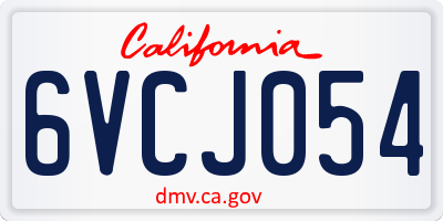 CA license plate 6VCJ054