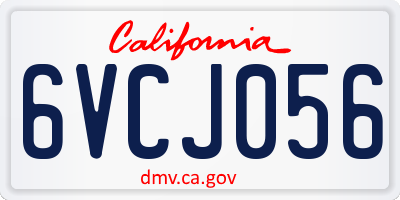 CA license plate 6VCJ056