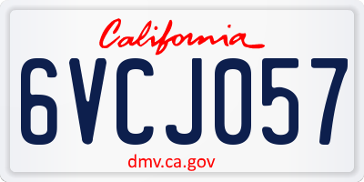 CA license plate 6VCJ057