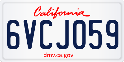 CA license plate 6VCJ059