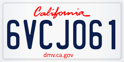 CA license plate 6VCJ061