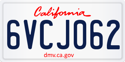 CA license plate 6VCJ062