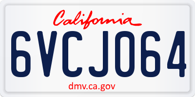 CA license plate 6VCJ064