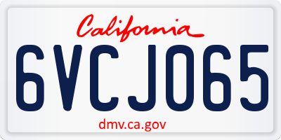 CA license plate 6VCJ065