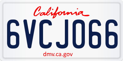 CA license plate 6VCJ066