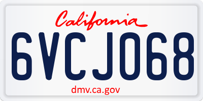 CA license plate 6VCJ068
