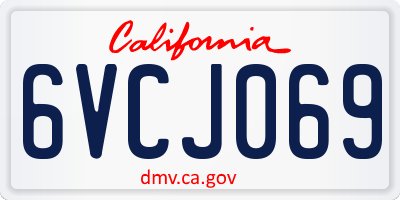 CA license plate 6VCJ069