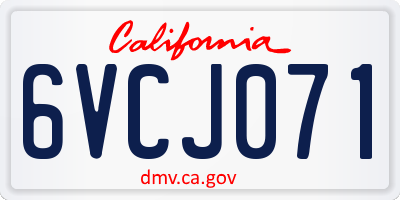 CA license plate 6VCJ071