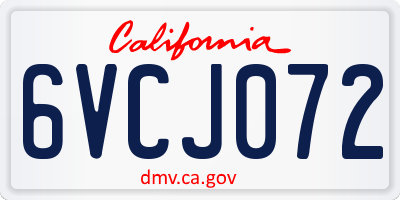 CA license plate 6VCJ072