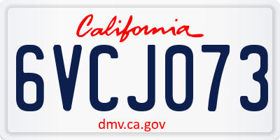 CA license plate 6VCJ073
