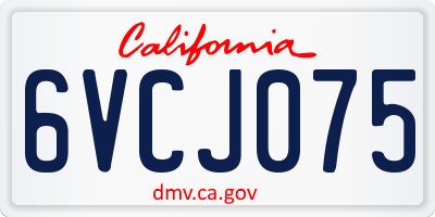 CA license plate 6VCJ075